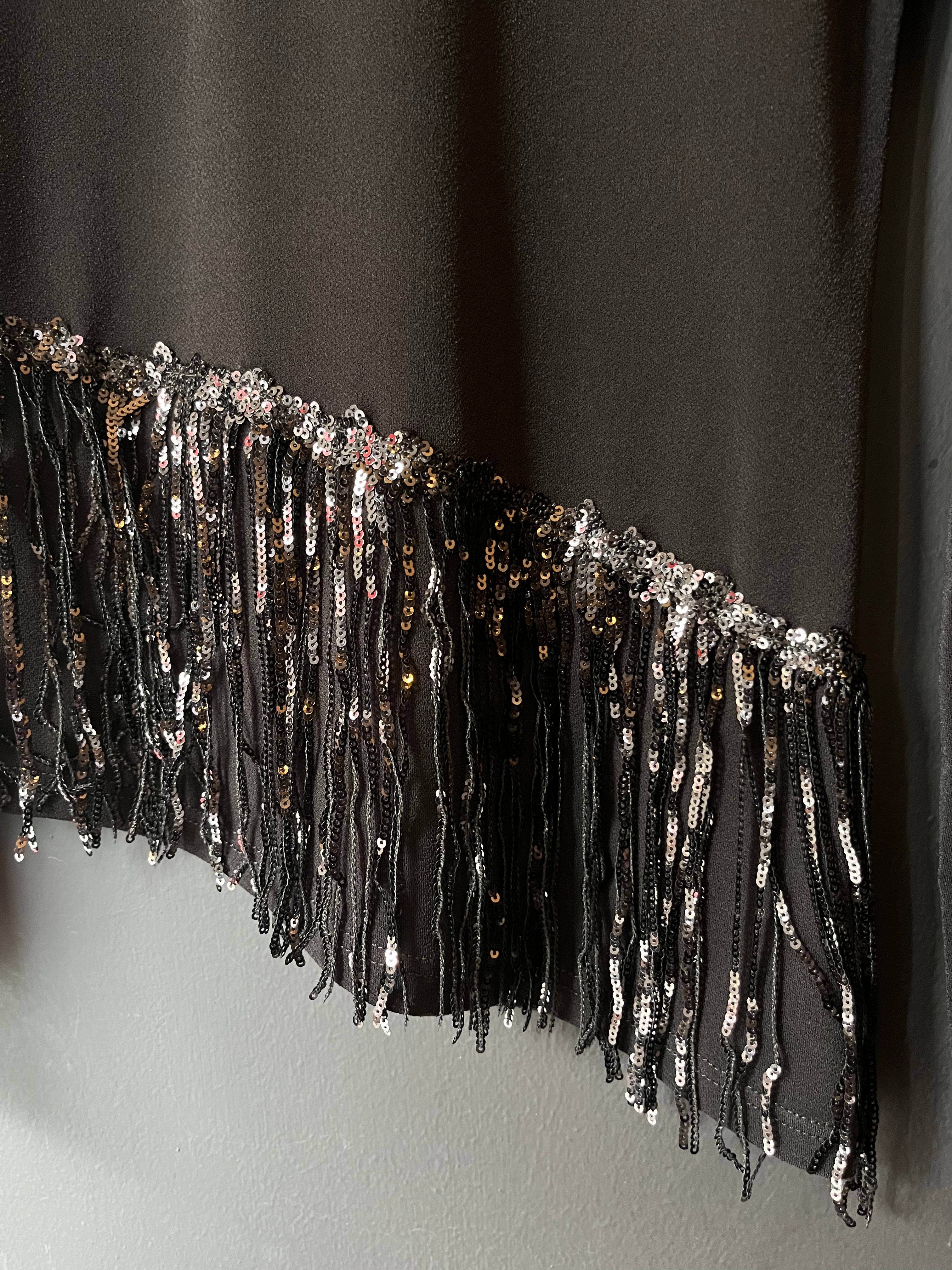 T-shirt con frange paillettes