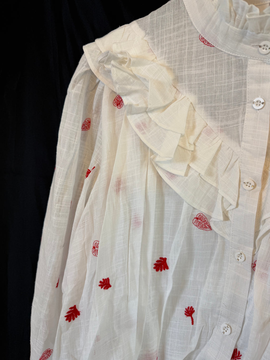 Camicia Ricamo Rosso