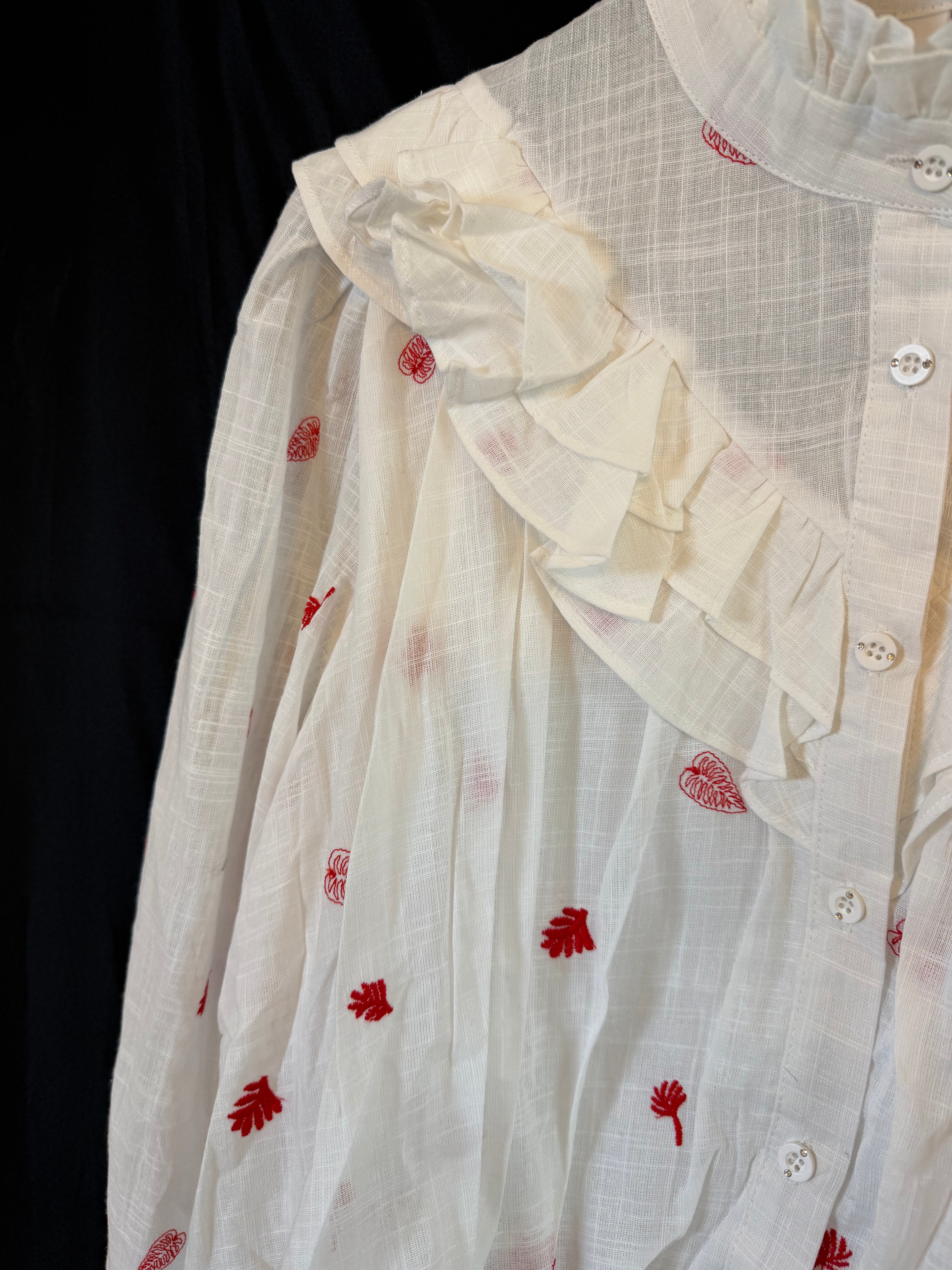 Camicia Ricamo Rosso