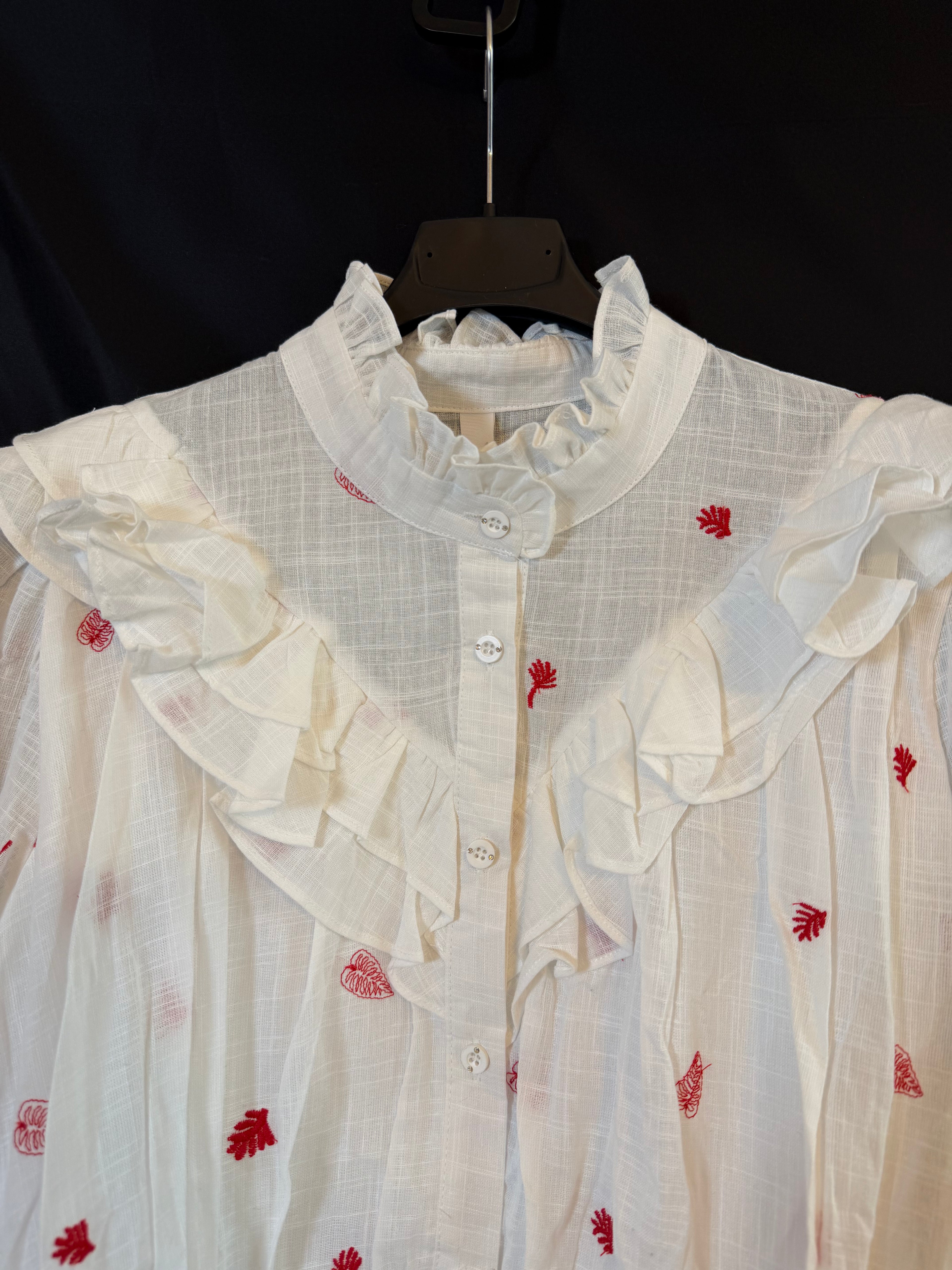 Camicia Ricamo Rosso