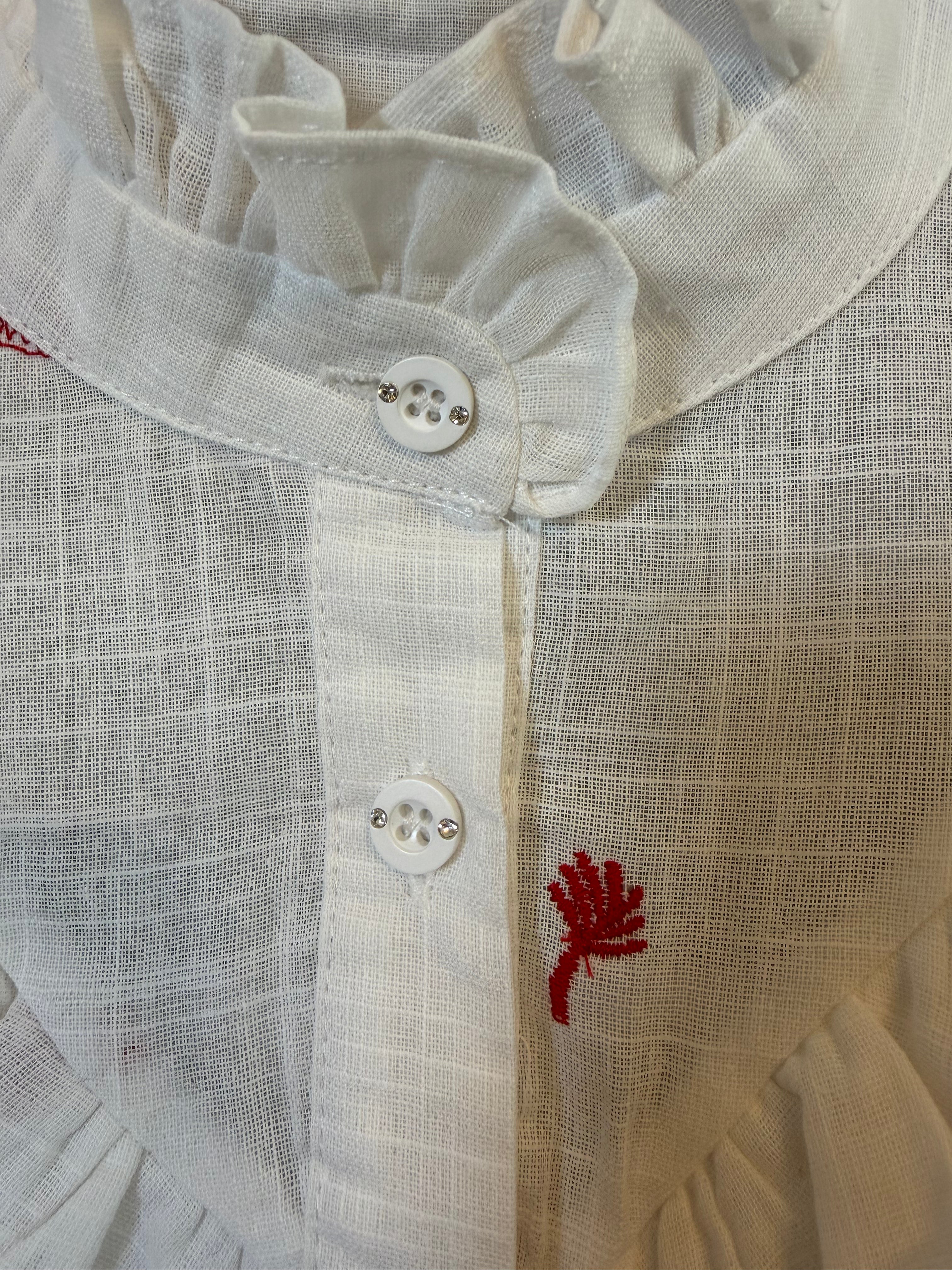 Camicia Ricamo Rosso