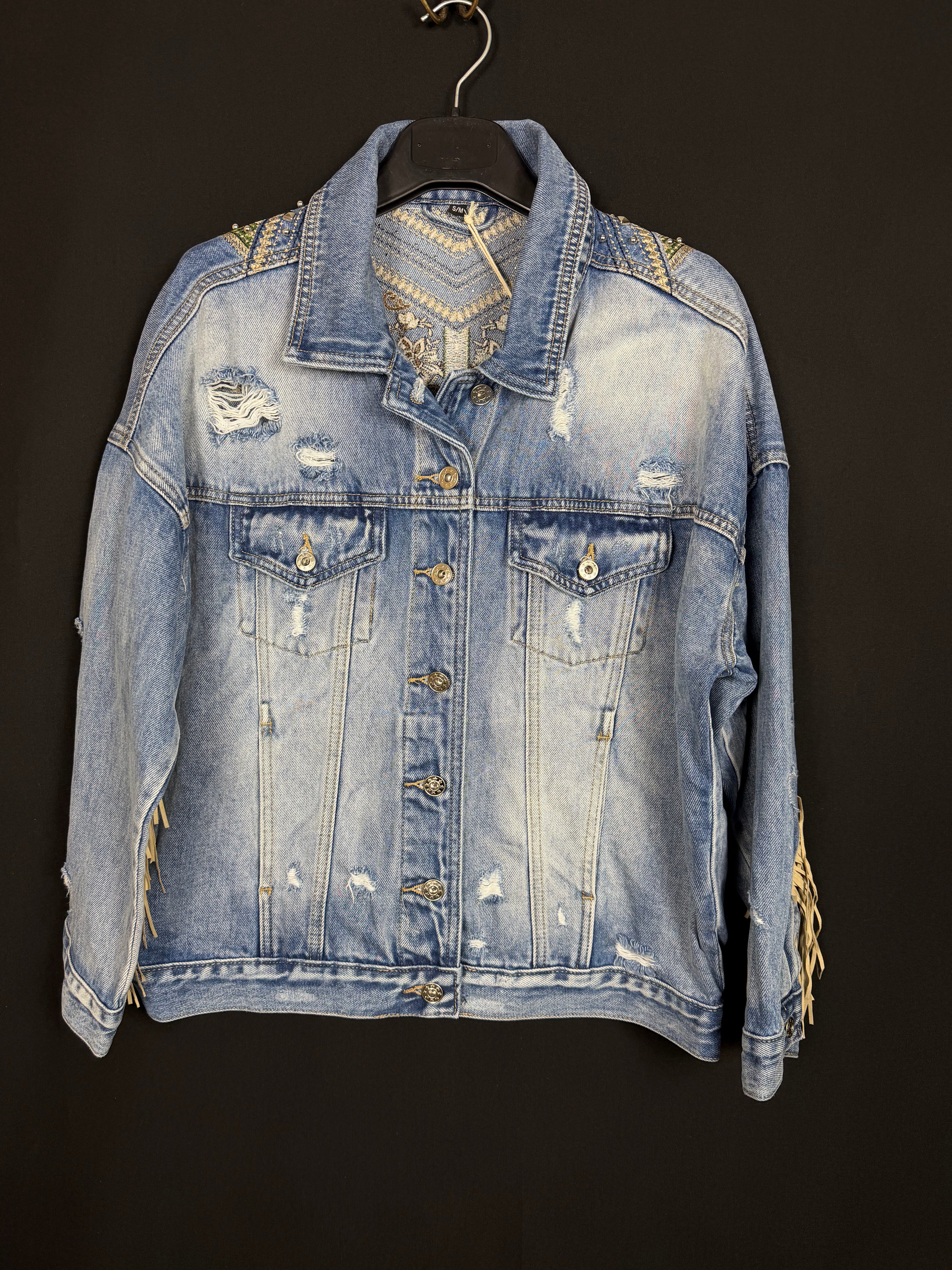 Giacchetta jeans e frenge