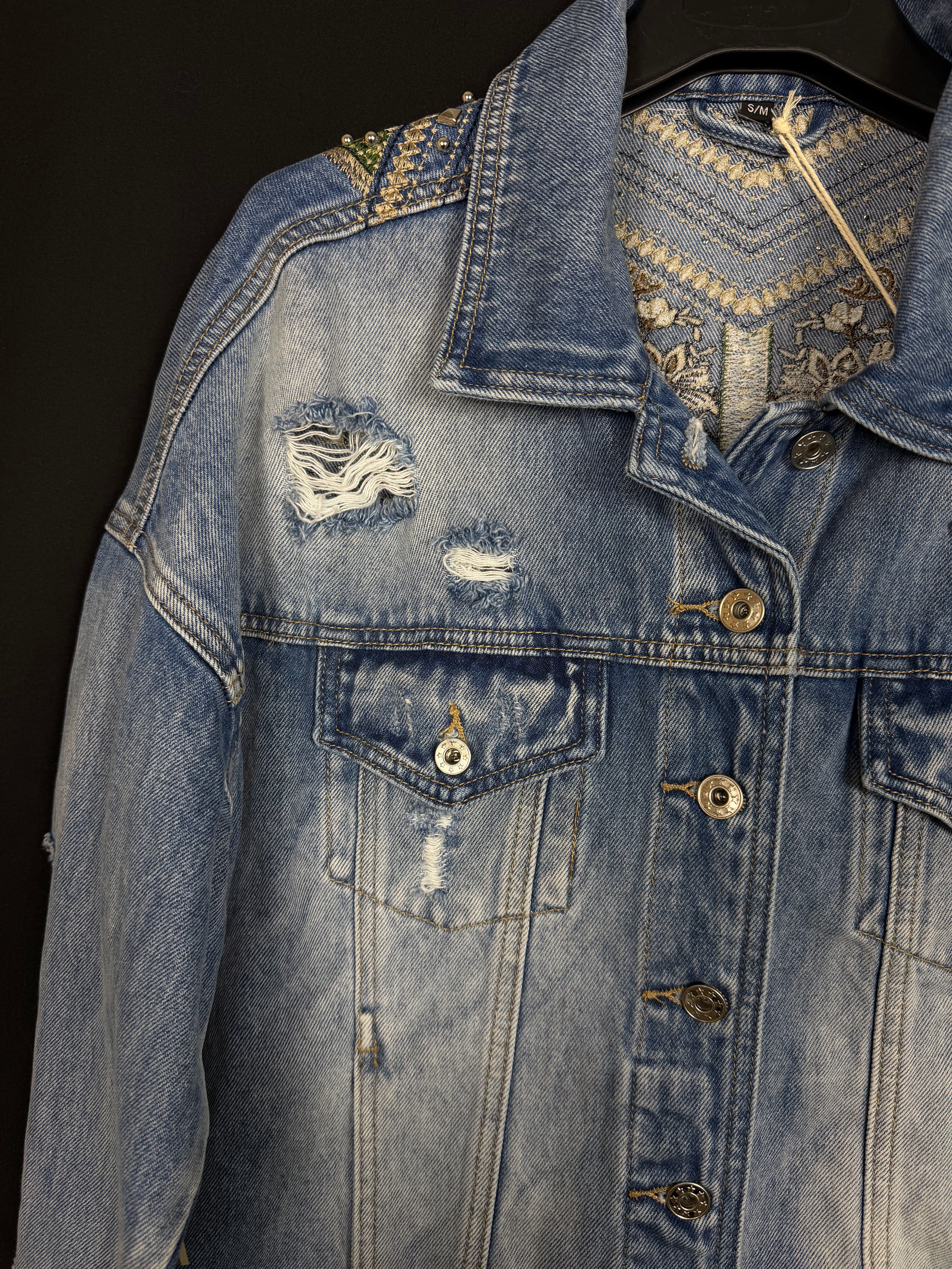 Giacchetta jeans e frenge