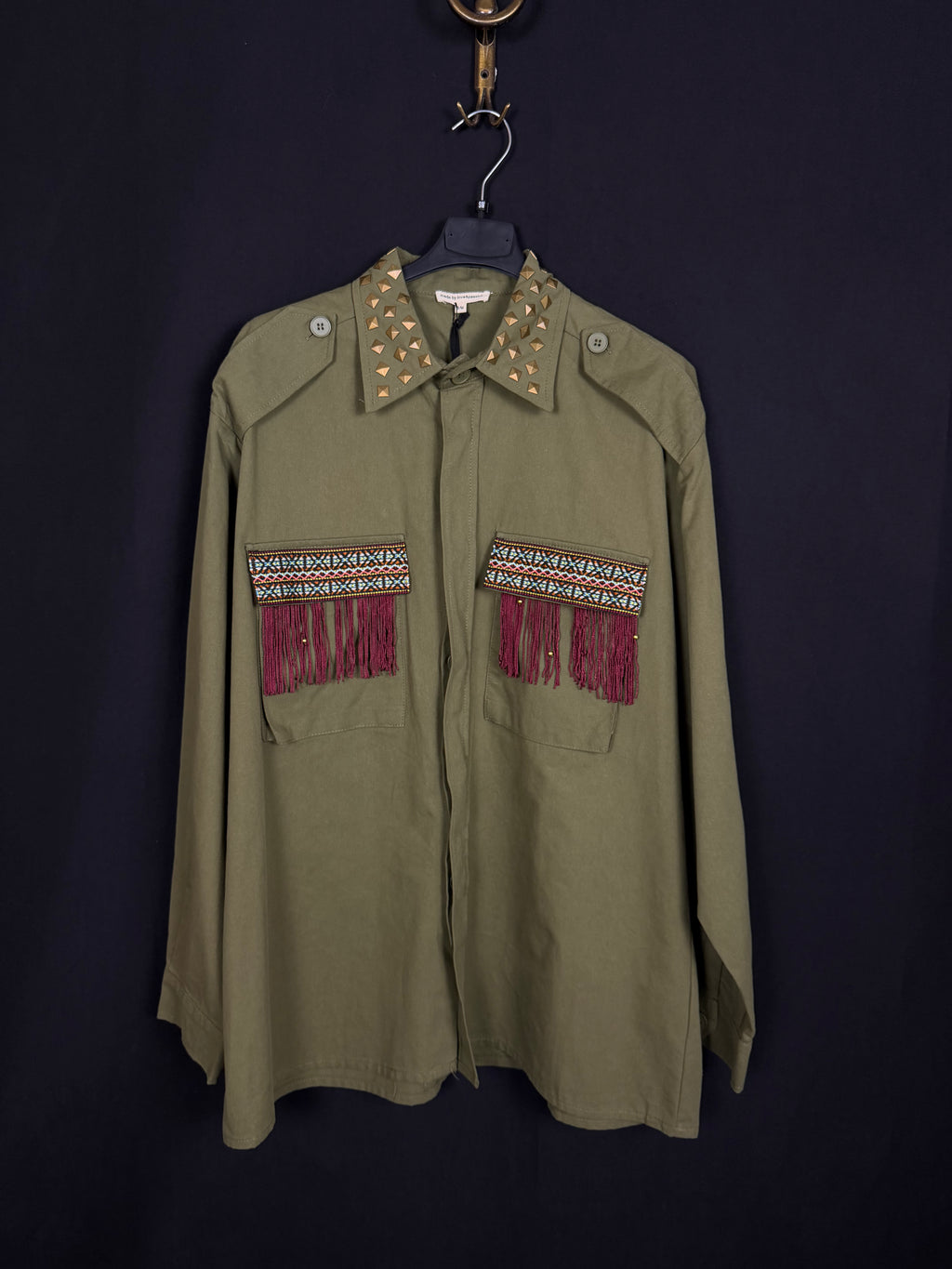 Camicia verdone frange