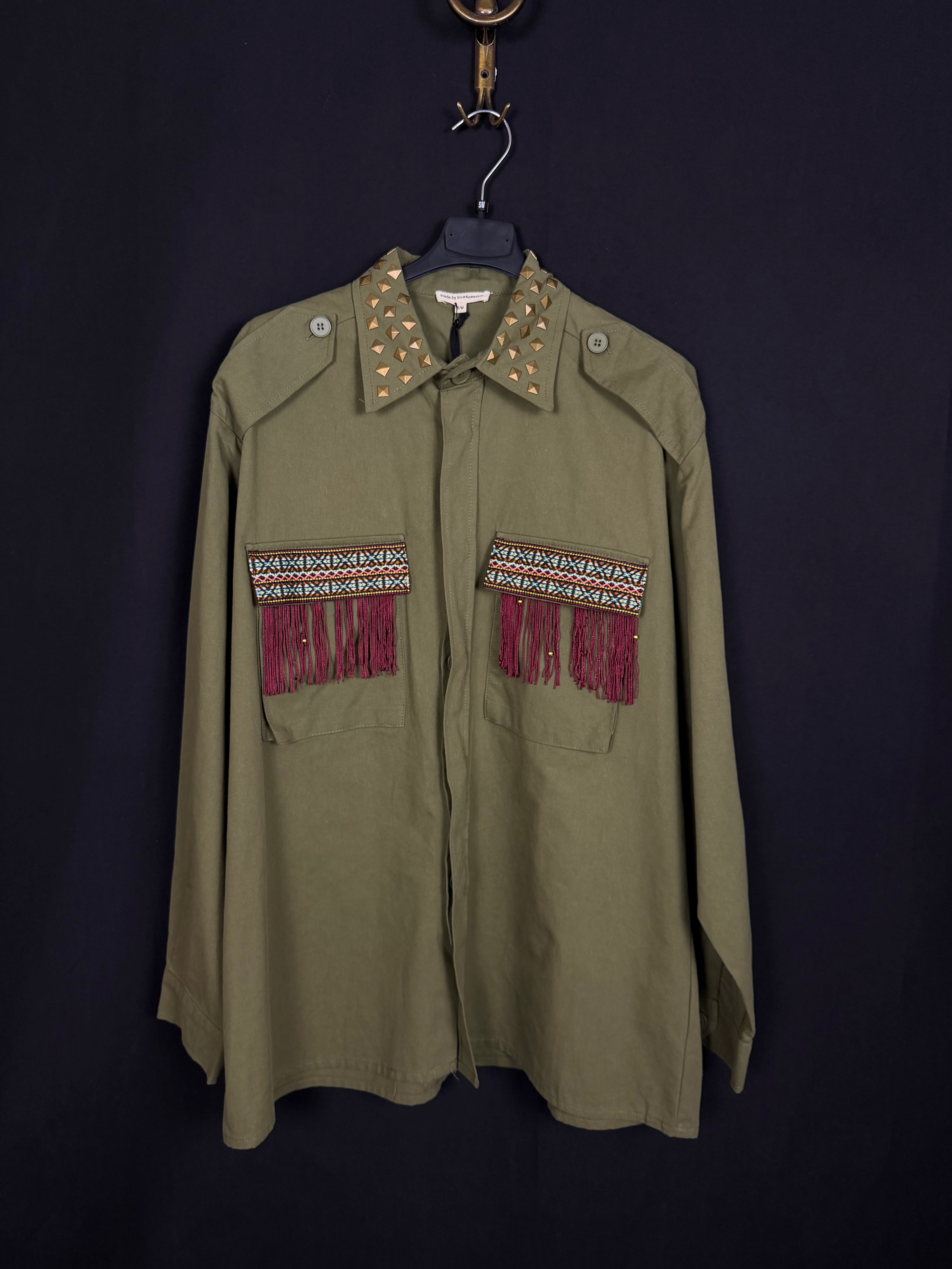 Camicia verdone frange