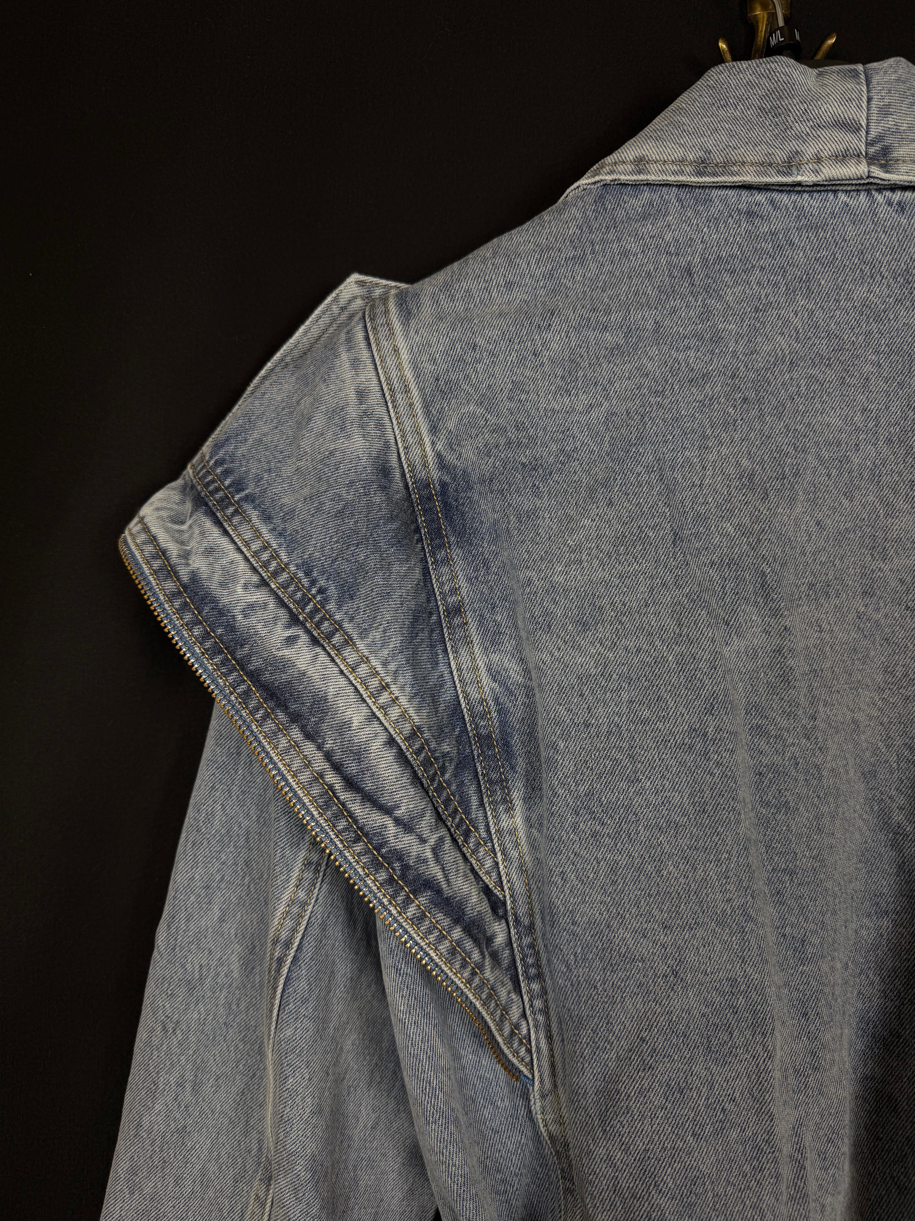 giacchetta zip shape denim