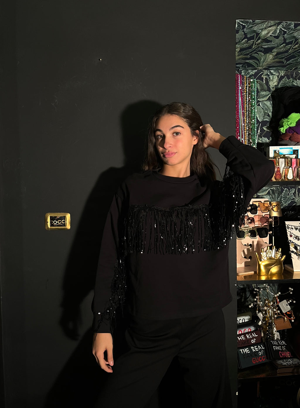 Felpa con paillettes